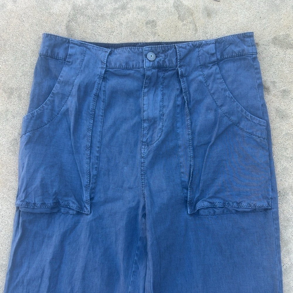 MARRAKECH Anthropologie Women's Blue Linen Blend Trouser Pants Size 28 / M - Picture 2 of 9